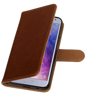 Hoesje voor Samsung Galaxy J4 Pull-Up Booktype Bruin