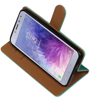 Hoesje voor Samsung Galaxy J4 Pull-Up Booktype Groen