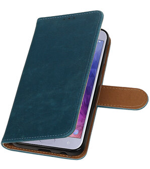 Hoesje voor Samsung Galaxy J4 Pull-Up Booktype Blauw