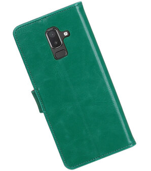 Hoesje voor Samsung Galaxy J8 Pull-Up Booktype Groen