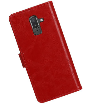 Hoesje voor Samsung Galaxy J8 Pull-Up Booktype Rood