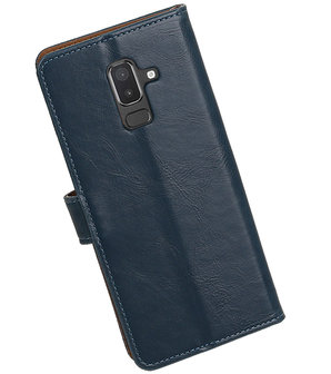 Hoesje voor Samsung Galaxy J8 Pull-Up Booktype Blauw