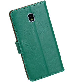 Hoesje voor Galaxy J7 (2018) Pull-Up Booktype Groen