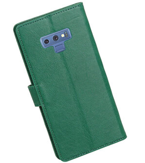 Hoesje voor Galaxy Note 9 Pull-Up Booktype Groen