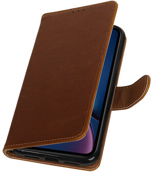 Hoesje voor iPhone XR Pull-Up Booktype Bruin