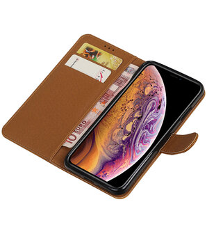 Hoesje voor iPhone XS Max Pull-Up Booktype Bruin