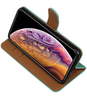 Hoesje voor iPhone XS Max Pull-Up Booktype Groen