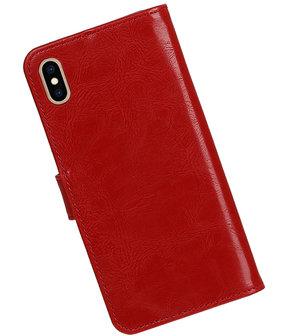 Hoesje voor iPhone XS Max Pull-Up Booktype Rood