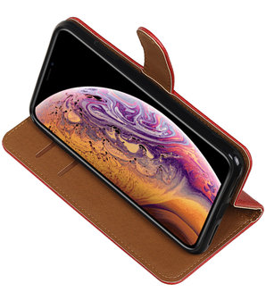 Hoesje voor iPhone XS Max Pull-Up Booktype Rood