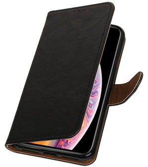Hoesje voor iPhone XS Max Pull-Up Booktype Zwart