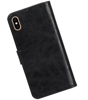 Hoesje voor iPhone XS Max Pull-Up Booktype Zwart