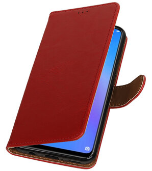 Hoesje voor Huawei P Smart Plus Pull-Up Booktype Rood