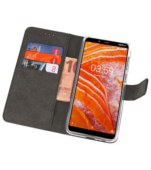 Wallet Cases Hoesje voor Nokia 3.1 Plus Zwart