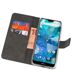 Wallet Cases Hoesje voor Nokia 7.1 Zwart