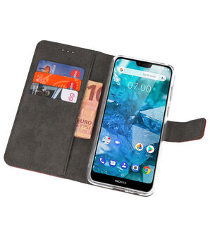 Wallet Cases Hoesje voor Nokia 7.1 Bruin