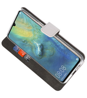 Wallet Cases Hoesje voor Huawei Mate 20 X Wit