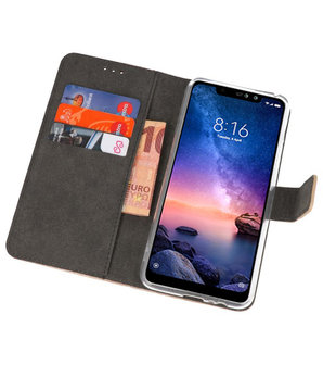 Wallet Cases Hoesje voor XiaoMi Redmi Note 6 Pro Goud