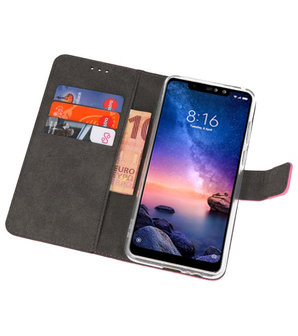 Wallet Cases Hoesje voor XiaoMi Redmi Note 6 Pro Roze