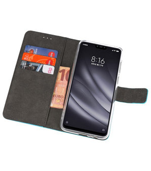 Wallet Cases Hoesje voor XiaoMi Mi 8 Lite Blauw