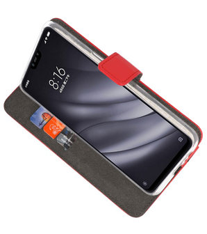 Wallet Cases Hoesje voor XiaoMi Mi 8 Lite Rood