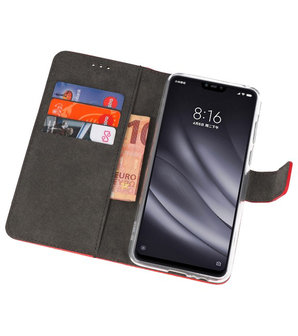 Wallet Cases Hoesje voor XiaoMi Mi 8 Lite Rood