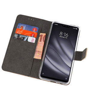 Wallet Cases Hoesje voor XiaoMi Mi 8 Lite Goud