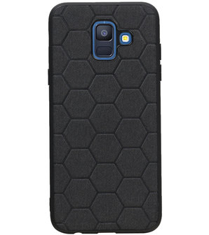 Hexagon Hard Case voor Samsung Galaxy A6 2018 Zwart