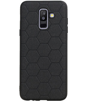 Hexagon Hard Case voor Samsung Galaxy A6 Plus 2018 Zwart