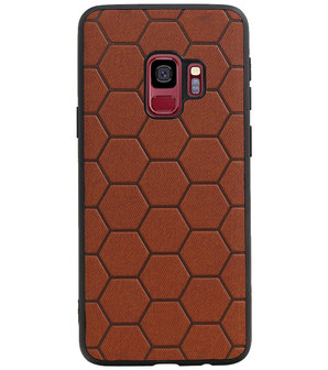 Hexagon Hard Case voor Samsung Galaxy S9 Bruin
