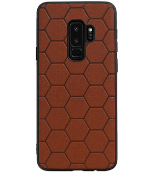 Hexagon Hard Case voor Samsung Galaxy S9 Plus Bruin
