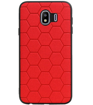 Hexagon Hard Case voor Samsung Galaxy J4 Rood