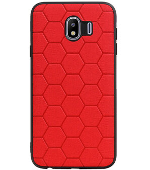Hexagon Hard Case voor Samsung Galaxy J4 Rood