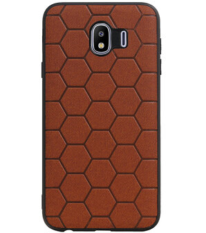 Hexagon Hard Case voor Samsung Galaxy J4 Bruin