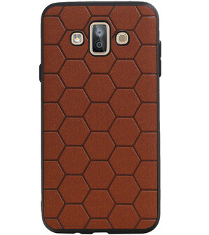 Hexagon Hard Case voor Samsung Galaxy J7 Duo J720F Bruin