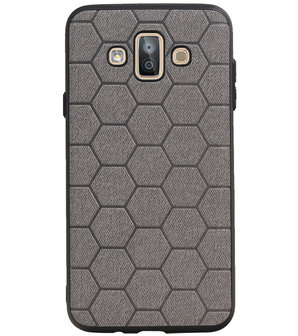 Hexagon Hard Case voor Samsung Galaxy J7 Duo J720F Grijs