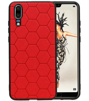 Hexagon Hard Case voor Huawei P20 Rood