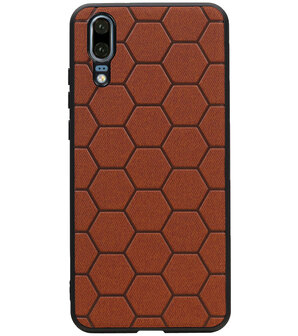 Hexagon Hard Case voor Huawei P20 Bruin