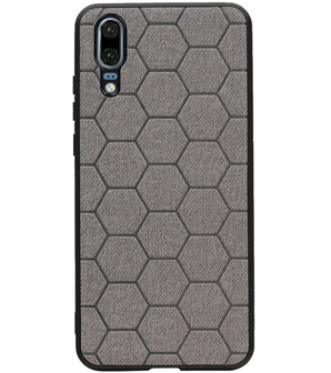 Hexagon Hard Case voor Huawei P20 Grijs