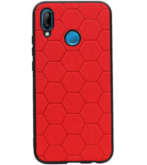 Hexagon Hard Case voor Huawei P20 Lite Rood