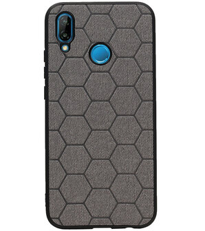 Hexagon Hard Case voor Huawei P20 Lite Grijs