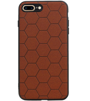Hexagon Hard Case voor iPhone 8 Plus / iPhone 7 Plus Bruin