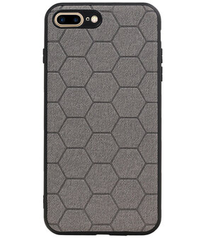 Hexagon Hard Case voor iPhone 8 Plus / iPhone 7 Plus Grijs