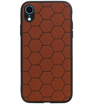Hexagon Hard Case voor iPhone XR Bruin