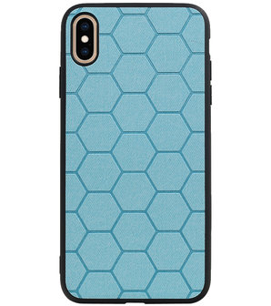 Hexagon Hard Case voor iPhone XS Max Blauw