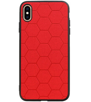 Hexagon Hard Case voor iPhone XS Max Rood
