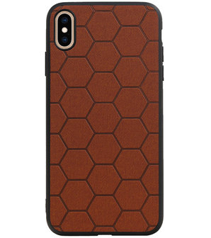 Hexagon Hard Case voor iPhone XS Max Bruin