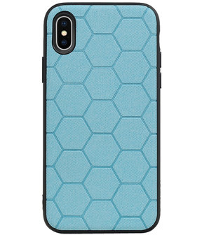 Hexagon Hard Case voor iPhone X / iPhone XS Blauw