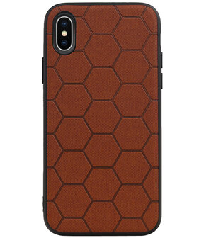 Hexagon Hard Case voor iPhone X / iPhone XS Bruin