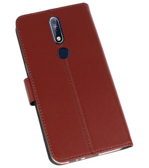 Wallet Cases Hoesje voor Nokia 7.1 Bruin