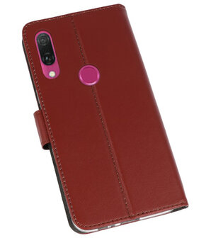 Wallet Cases Hoesje voor Huawei Y9 2019 Bruin